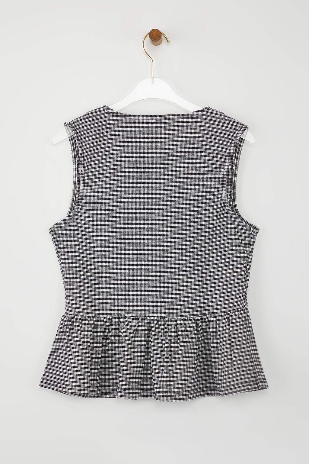 Trendyolmilla K?rm?z? Potikare Desenli Baglama Detayl? Kolsuz Esnek Orme Bluz TWOSS25BZ00410  фото 6