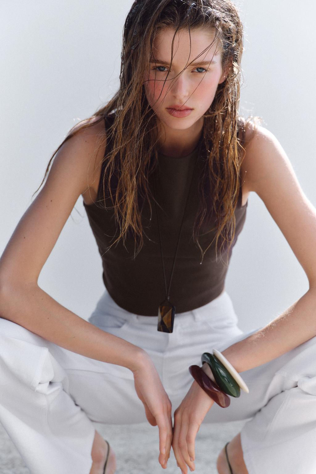 COTTON CROP TOP - Zara фото 33