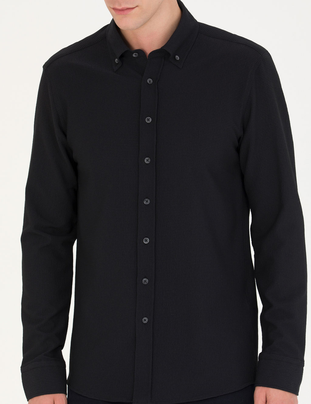 Siyah Slim Fit Uzun Kollu G_mlek