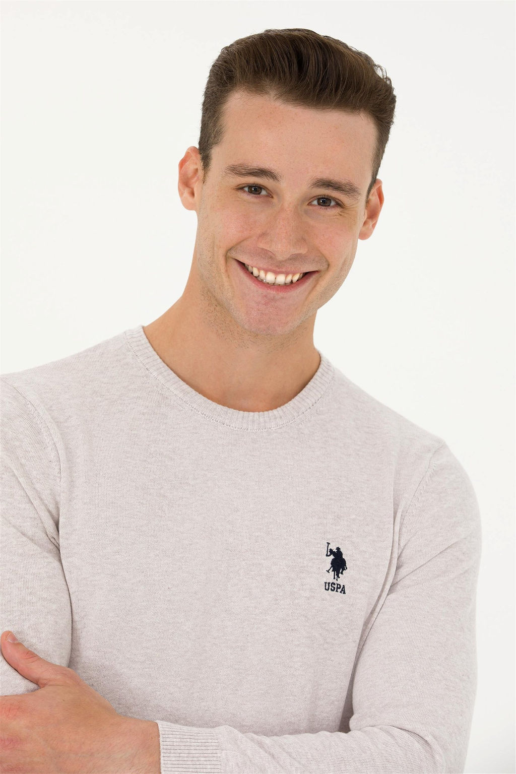 Мужской базовый свитер из каменного меланжа Неожиданная скидка в корзине - U.s. polo assn фото 2