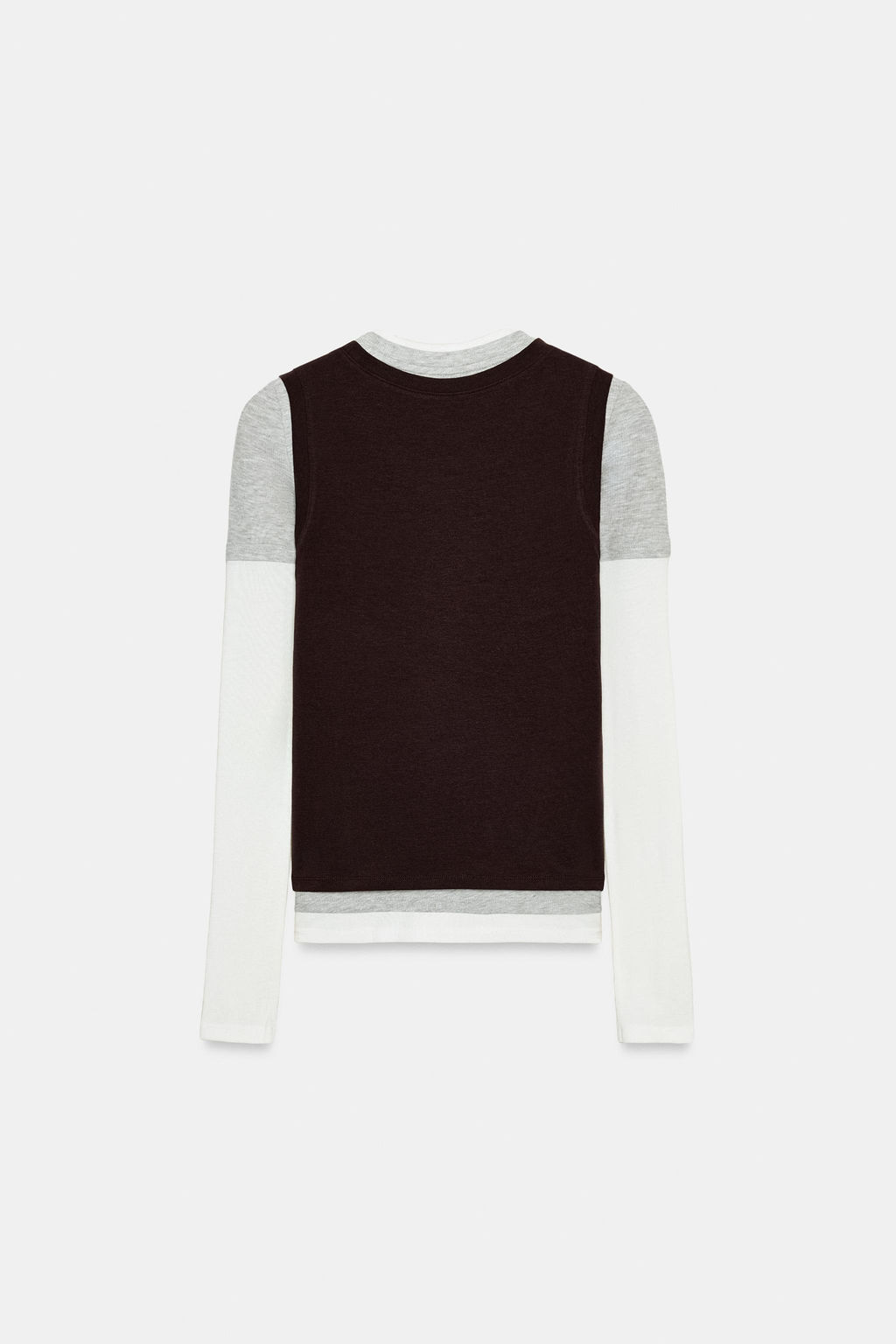 TRIPLE EFFECT LONG SLEEVE T-SHIRT - Zara фото 13
