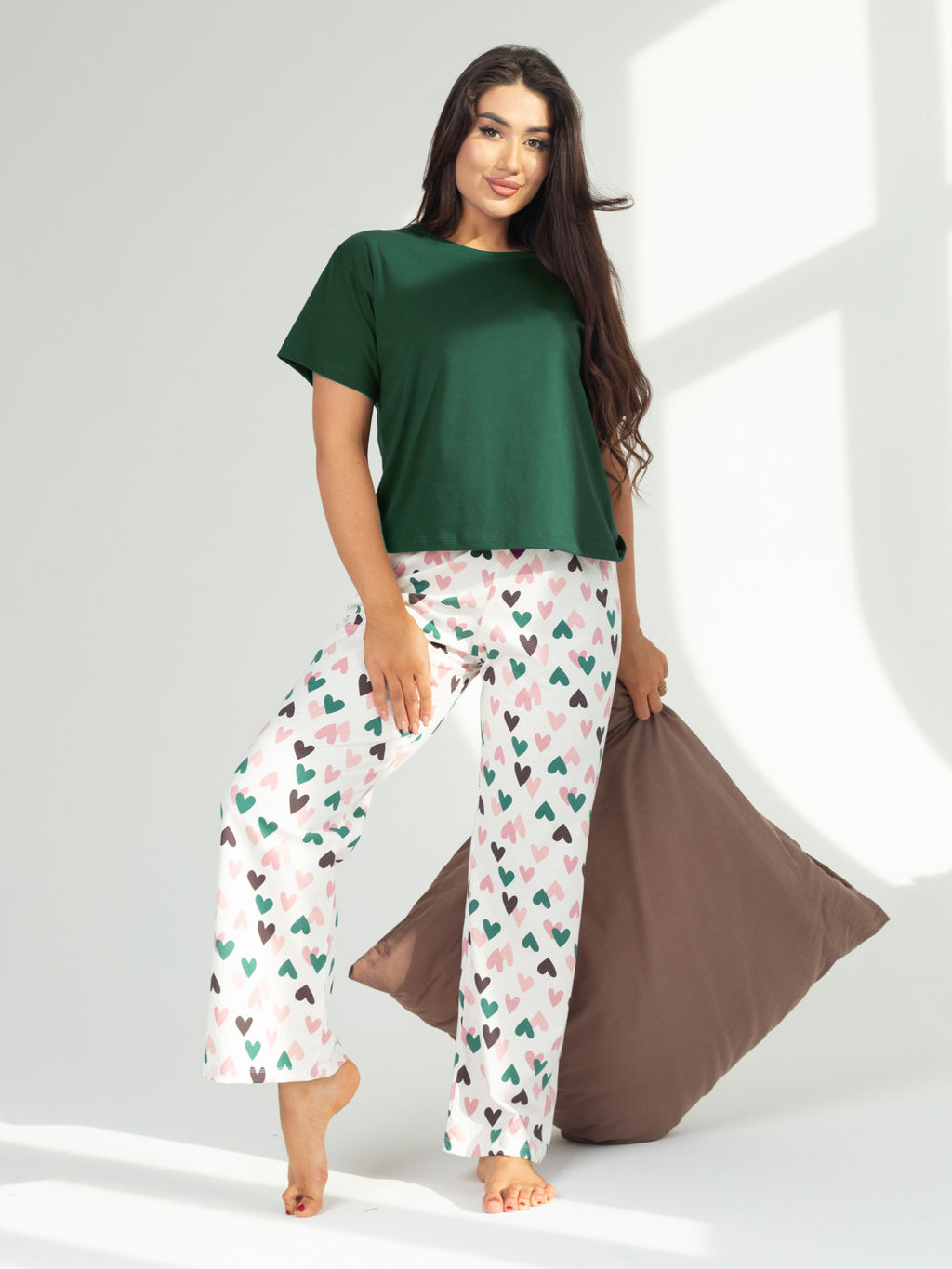 Костюм женский кулирка с брюками ФЛИРТ ЗЕЛЕНЬ