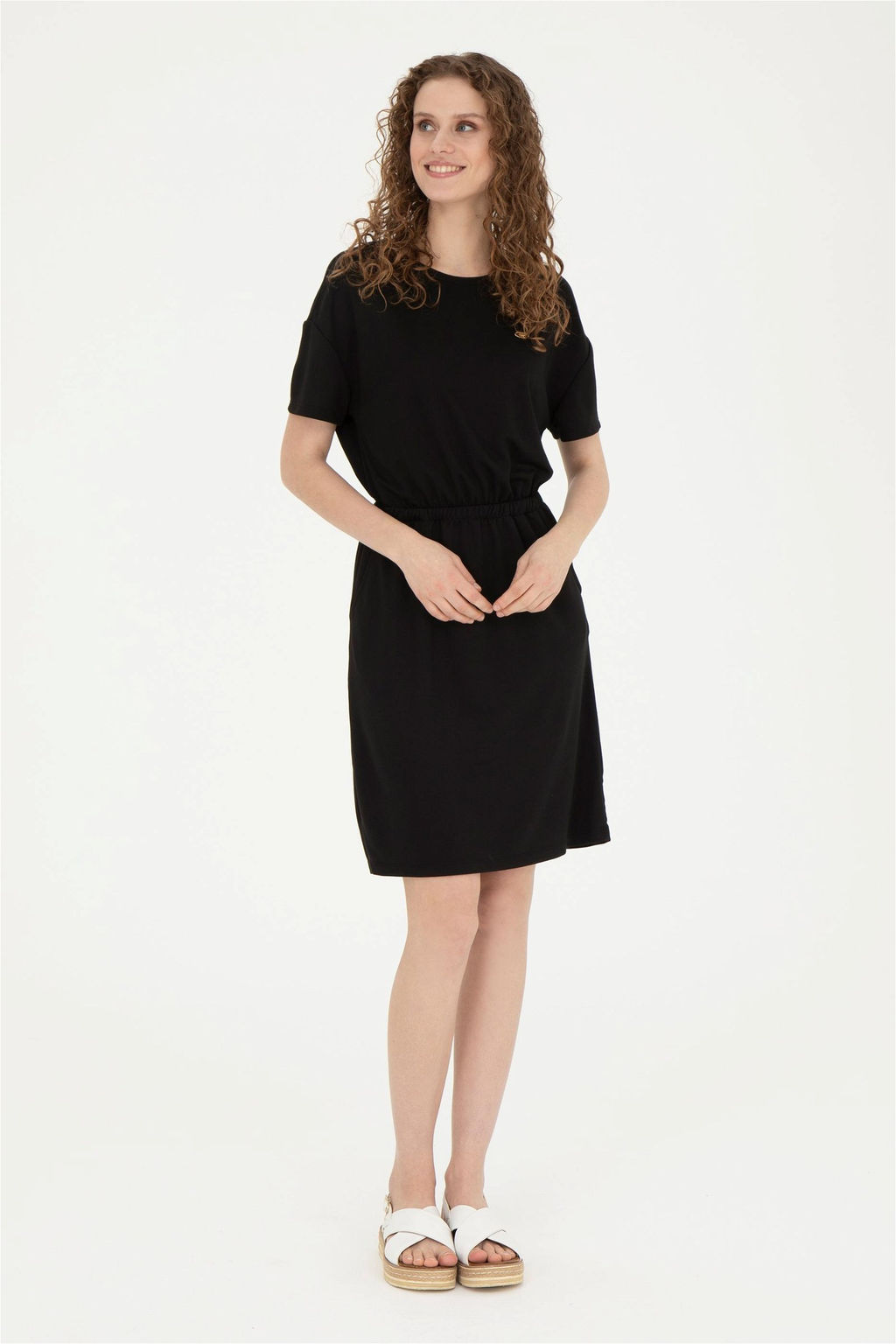 Женское черное трикотажное платье - U.s. polo assn фото 4