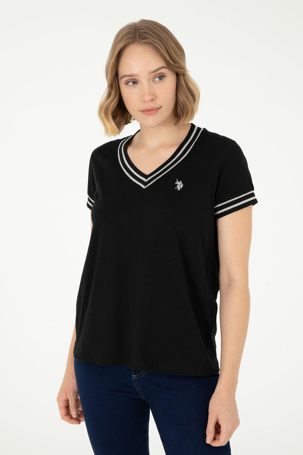 Женская черная футболка - U.s. polo assn фото 3