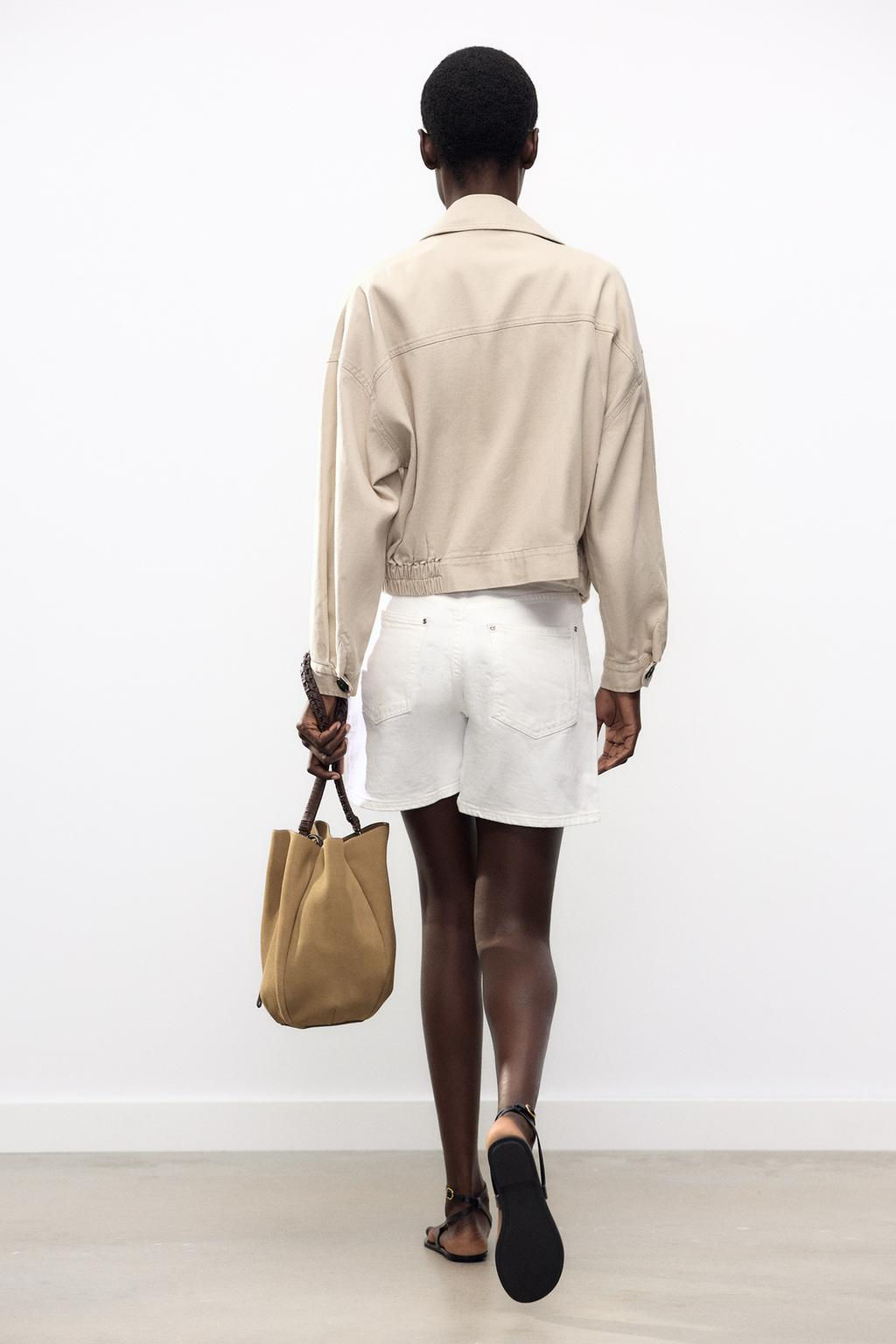 CROPPED JACKET WITH ELASTICATED HEM - Zara фото 3