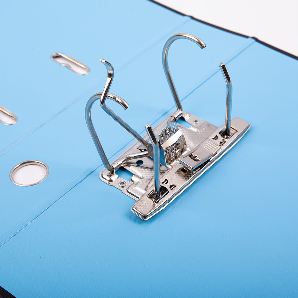 Expert Complete BLACK&COLOR Регистратор PVC, 2-х стороннее покрытие, мет.уг. 75 мм 10 шт. Trend A4 арочный механ. лён черный/голубой ЕС100262108