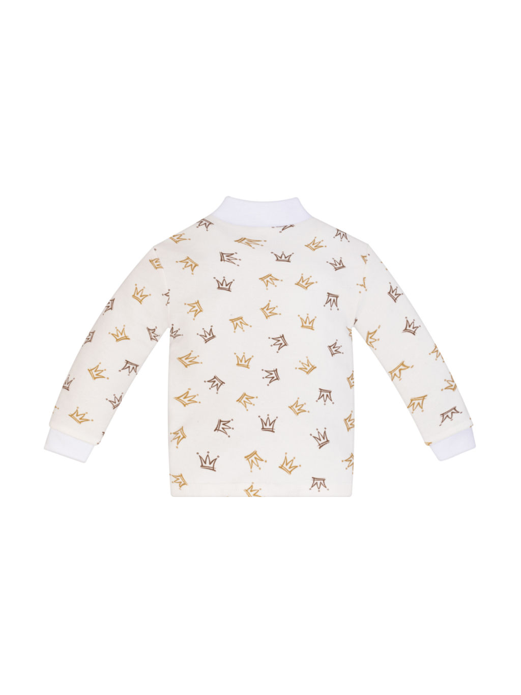 Кофточка ясельная молочная с принтом короны
