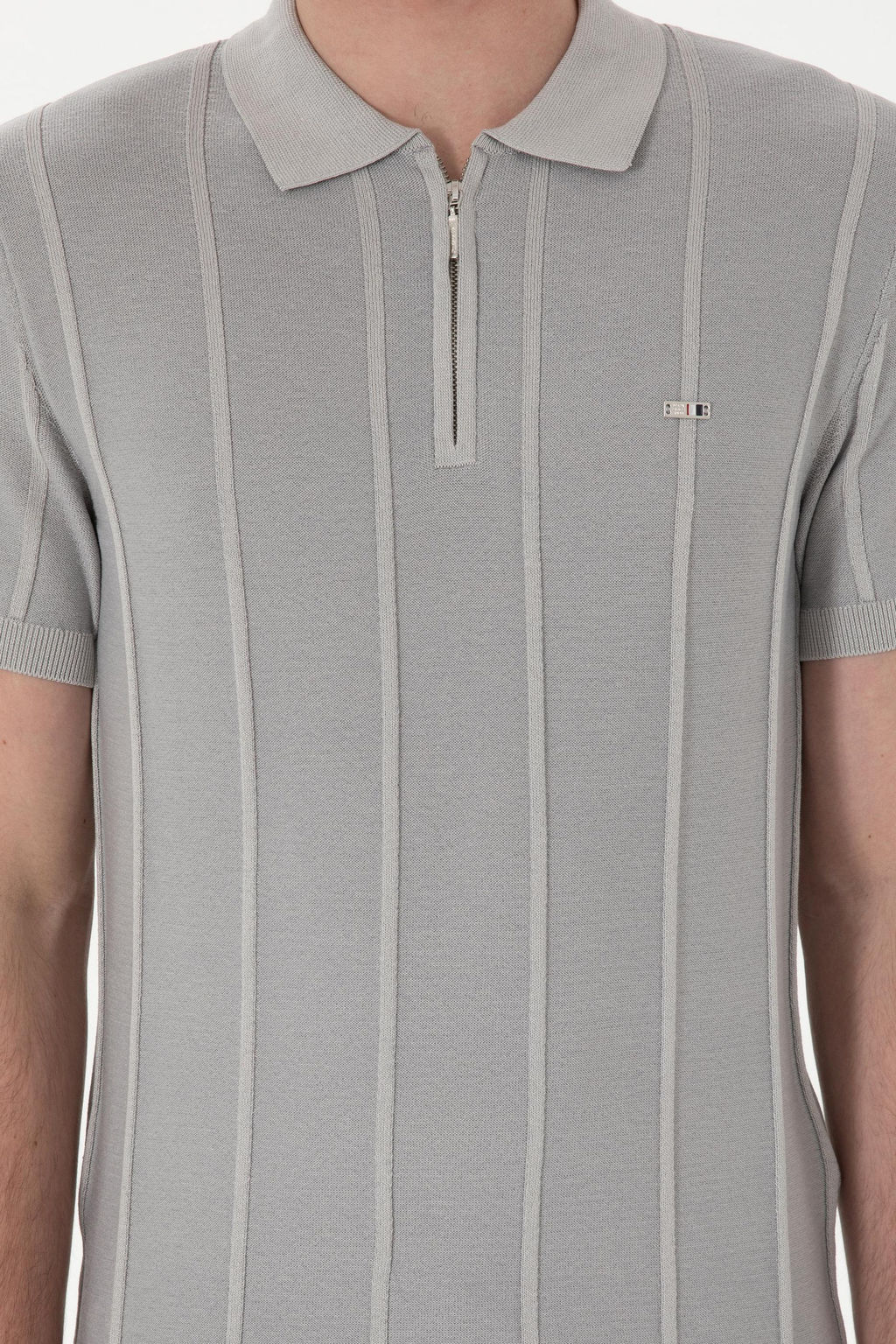 Erkek Slim Fit Polo Yaka A__k Gri Ti__rt - U.s. polo assn фото 6