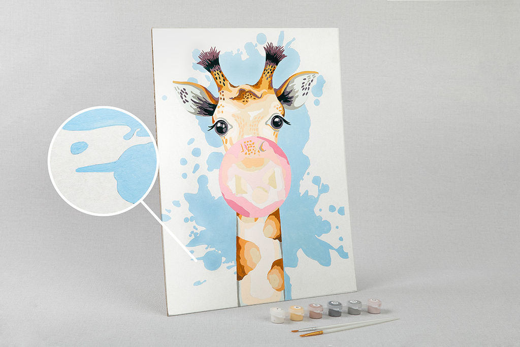ФРЕЯ PKZ/PM-015 Набор для раскрашивания по номерам (на картоне) 40 х 30 см Милый жираф
