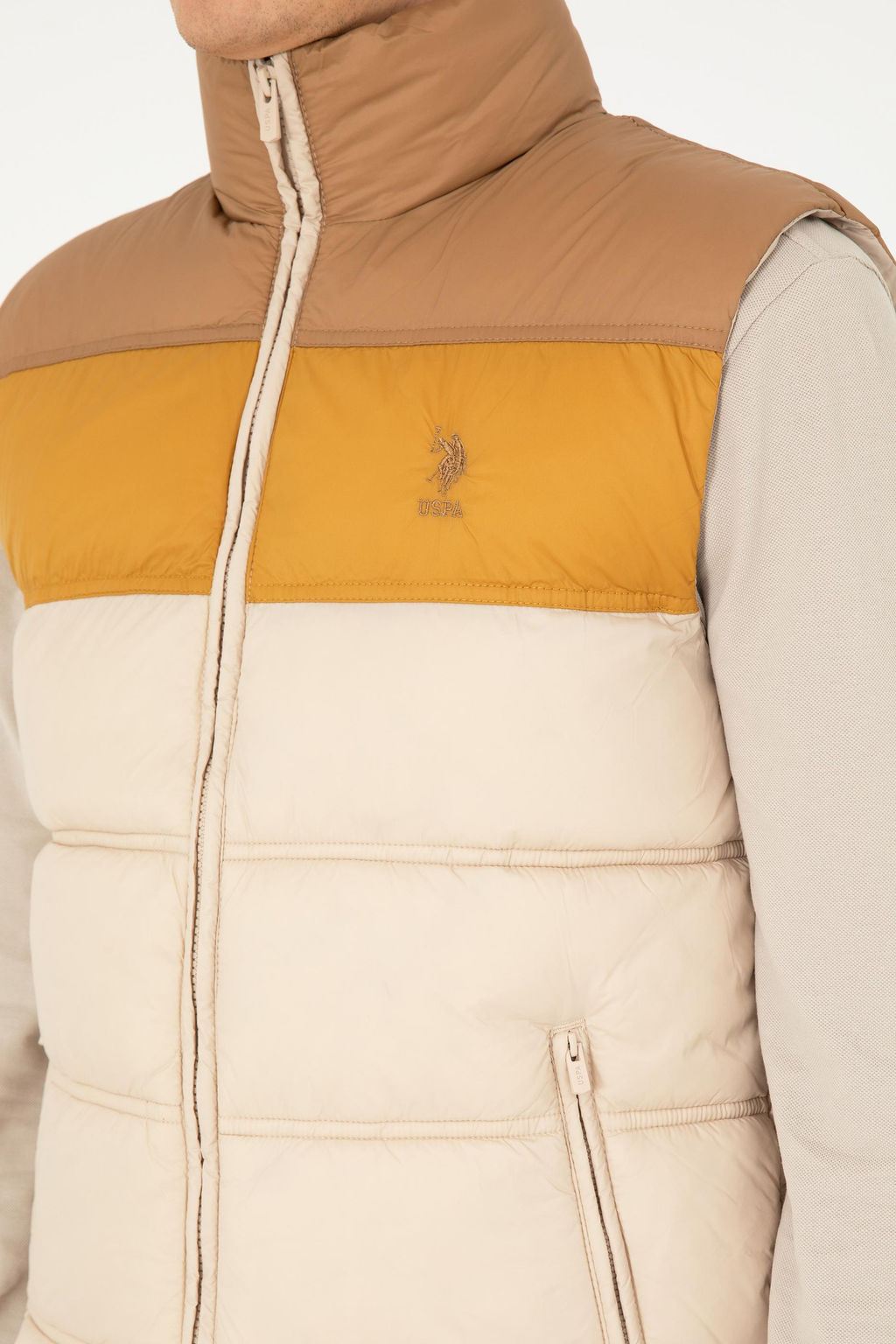 Мужской жилет верблюжьего цвета - U.s. polo assn фото 7