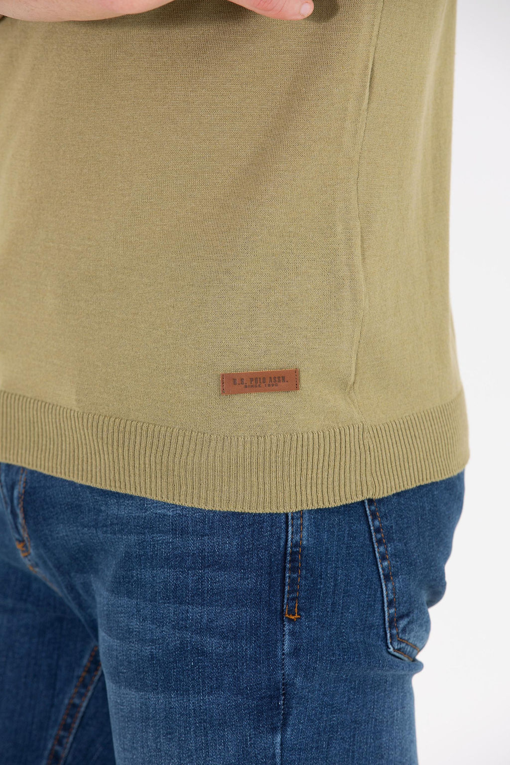 U. S. Polo Assn Мужской трикотаж цвета хаки с круглым вырезом - U.s. polo assn фото 7