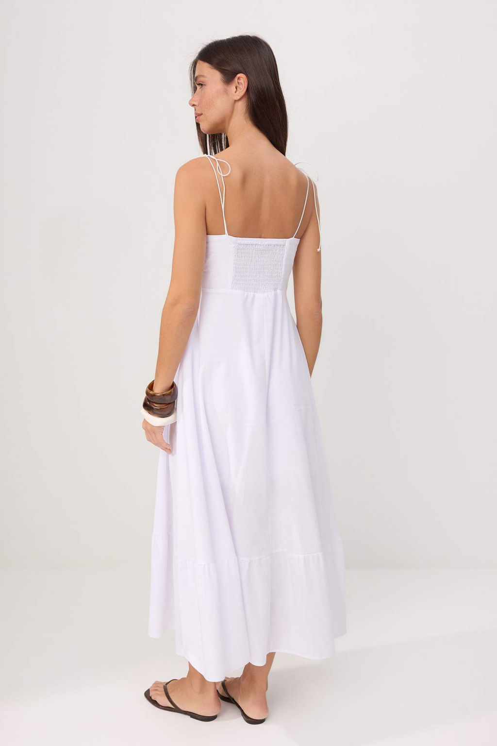 TRENDYOLMILLA Beyaz Drape Detayl? Dokuma Maxi Elbise TWOSS24EL01128  фото 36