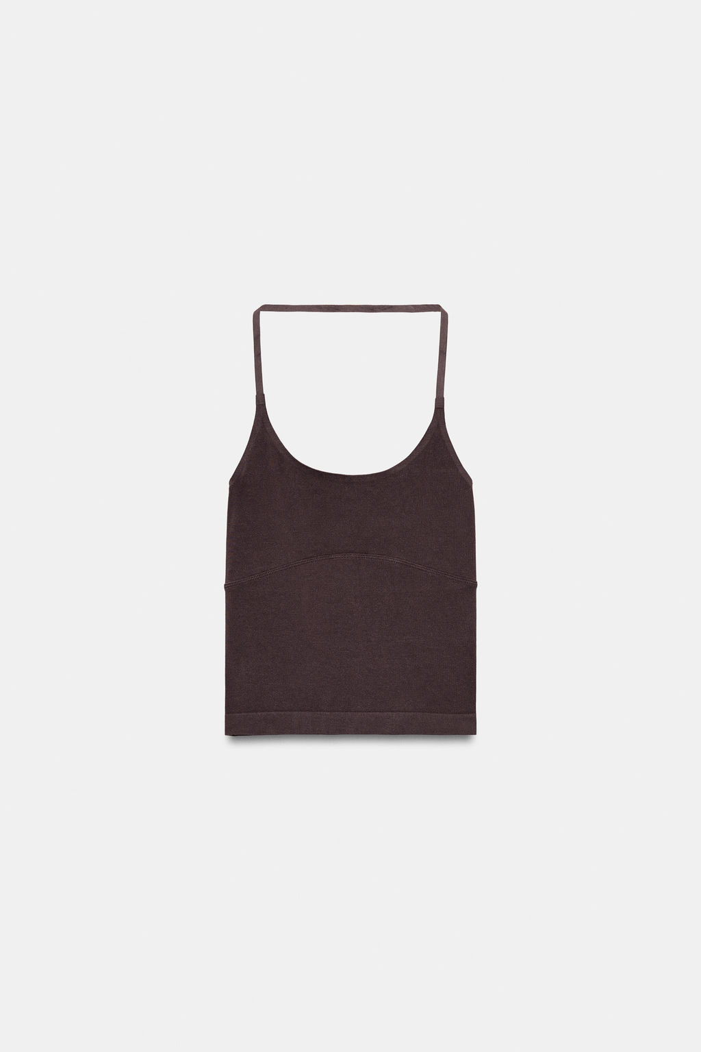 TOP HALTER SEAMLESS / Chocolate - Zara фото 6