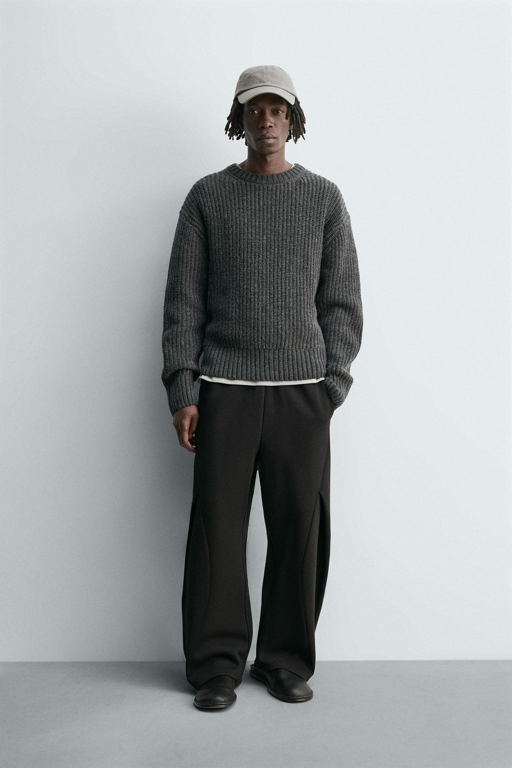 NEOPRENE-EFFECT PLEATED BALLOON FIT TROUSERS