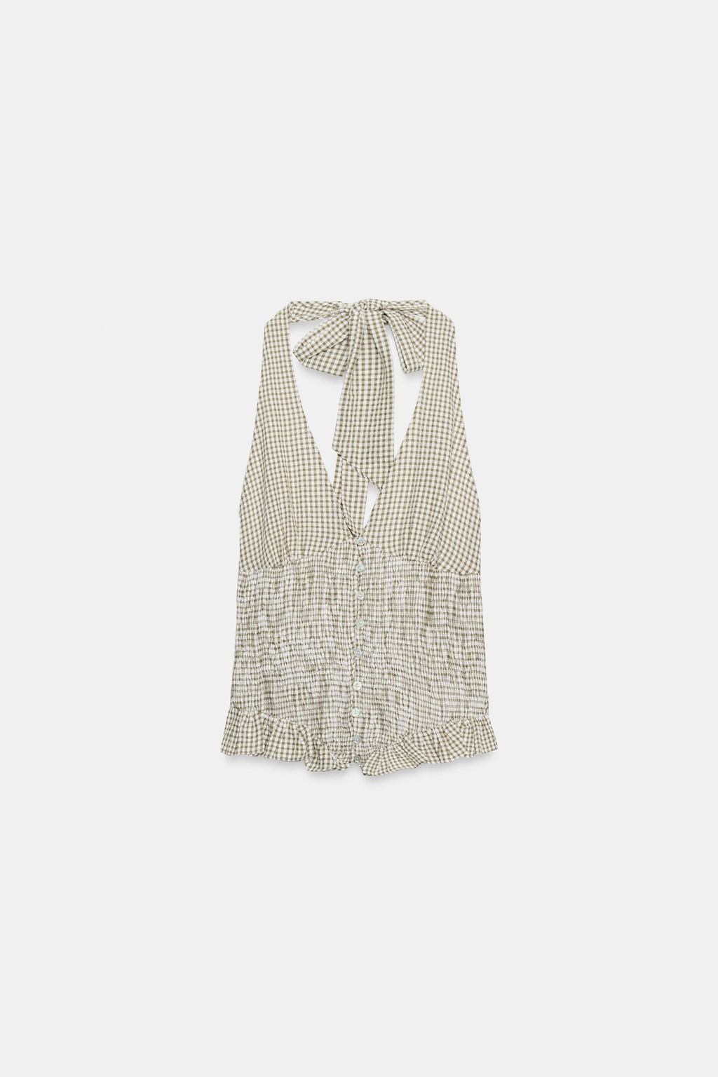TOP HALTER BOTONES / crudo/kaki - Zara фото 6