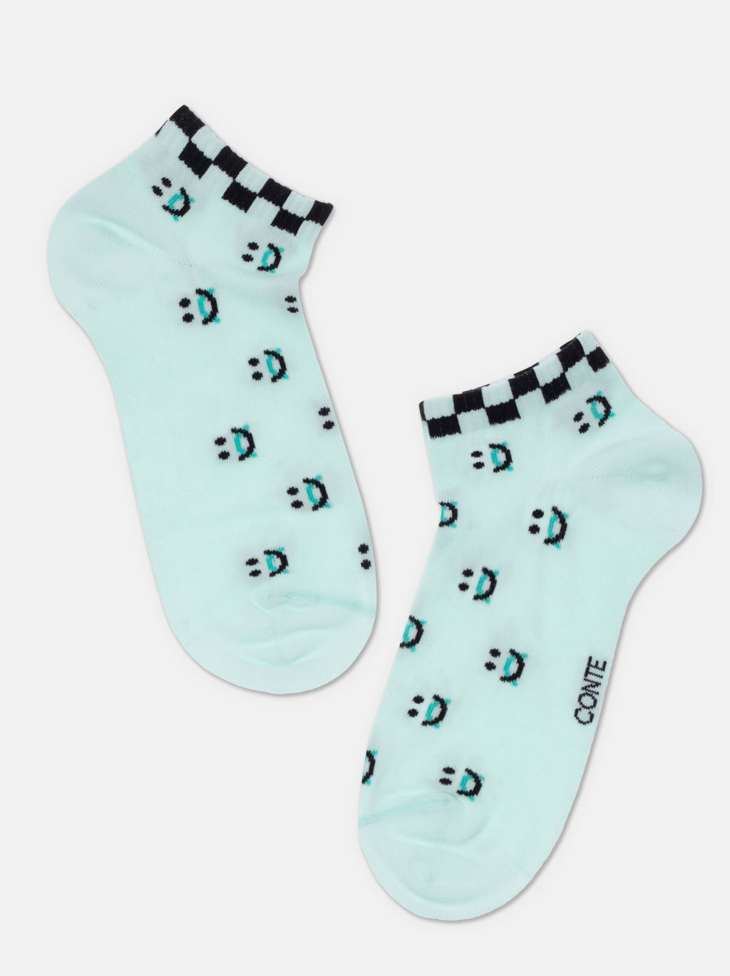 Цена за 2 пары. Носки Короткие CONTE CLASSIC Короткие хлопковые носки бледно-бирюзовый - Conte elegant фото 3