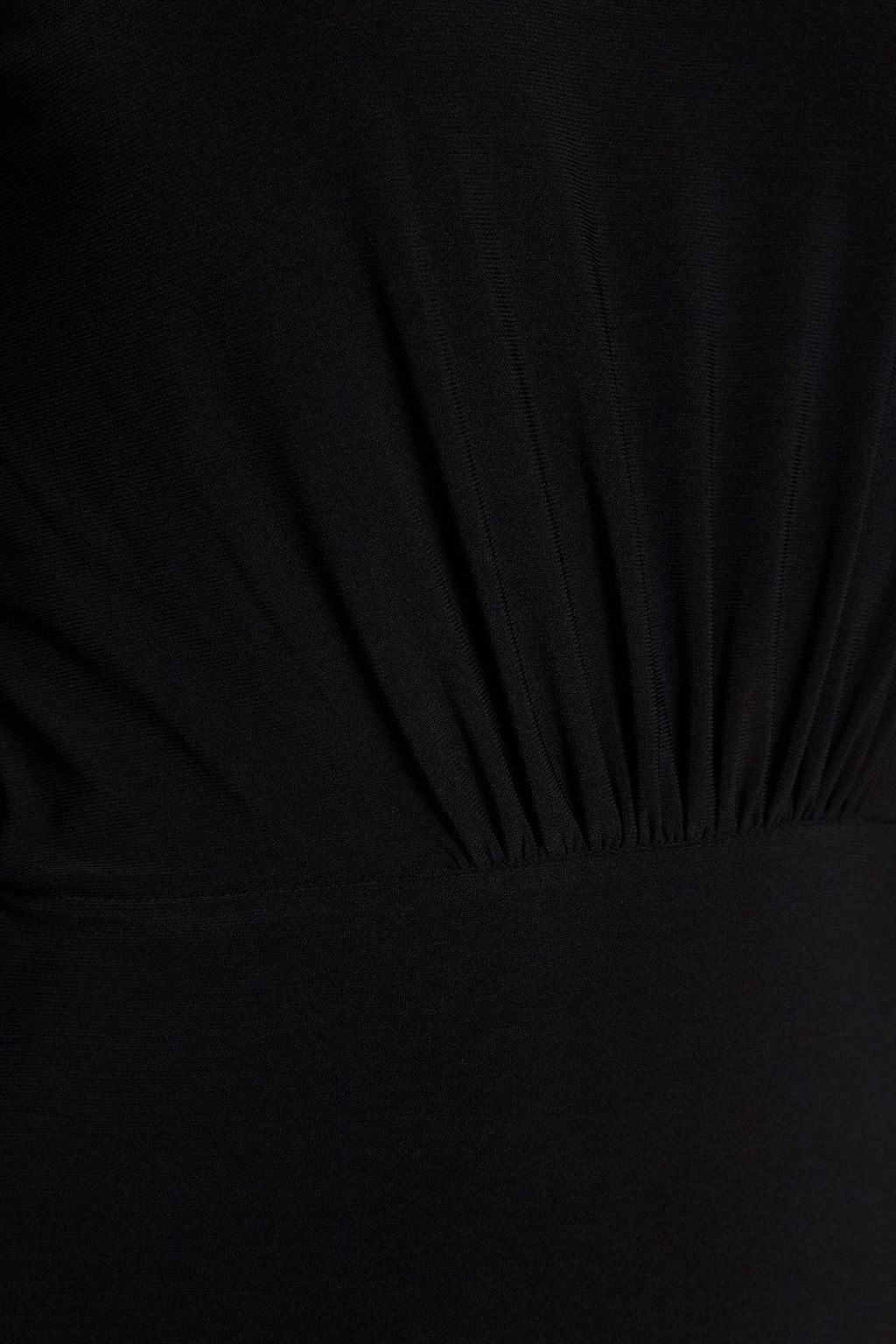 TRENDYOLMILLA Siyah Drape Detayl? Tek Omuzlu Fitted/Vucuda Oturan Midi Esnek Orme Elbise TWOAW24EL00123  фото 5