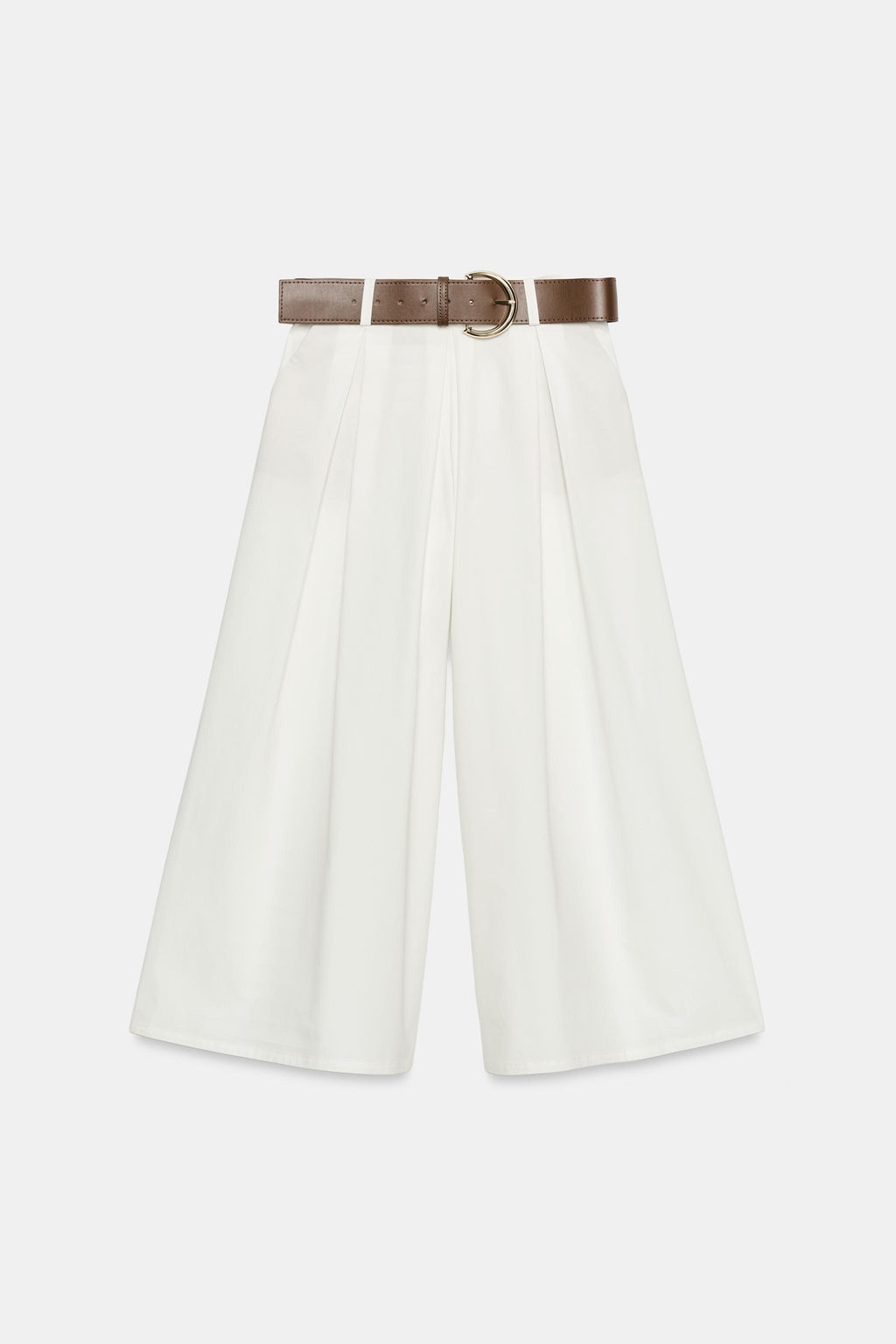 PANTAL?N CULOTTE CINTUR?N / Blanco - Zara фото 7