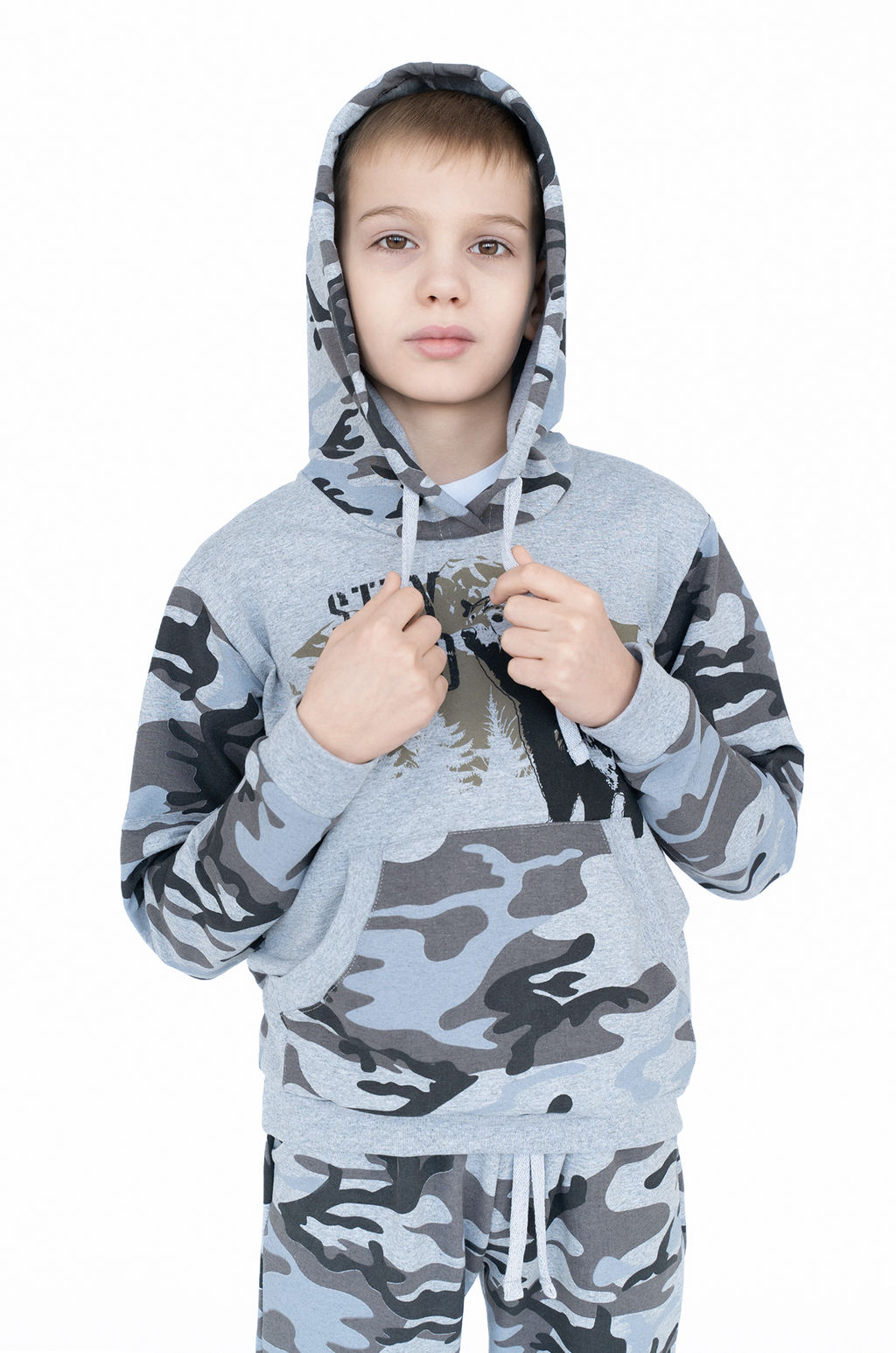 Костюм детский серый меланж медведь 747 (110, 60)