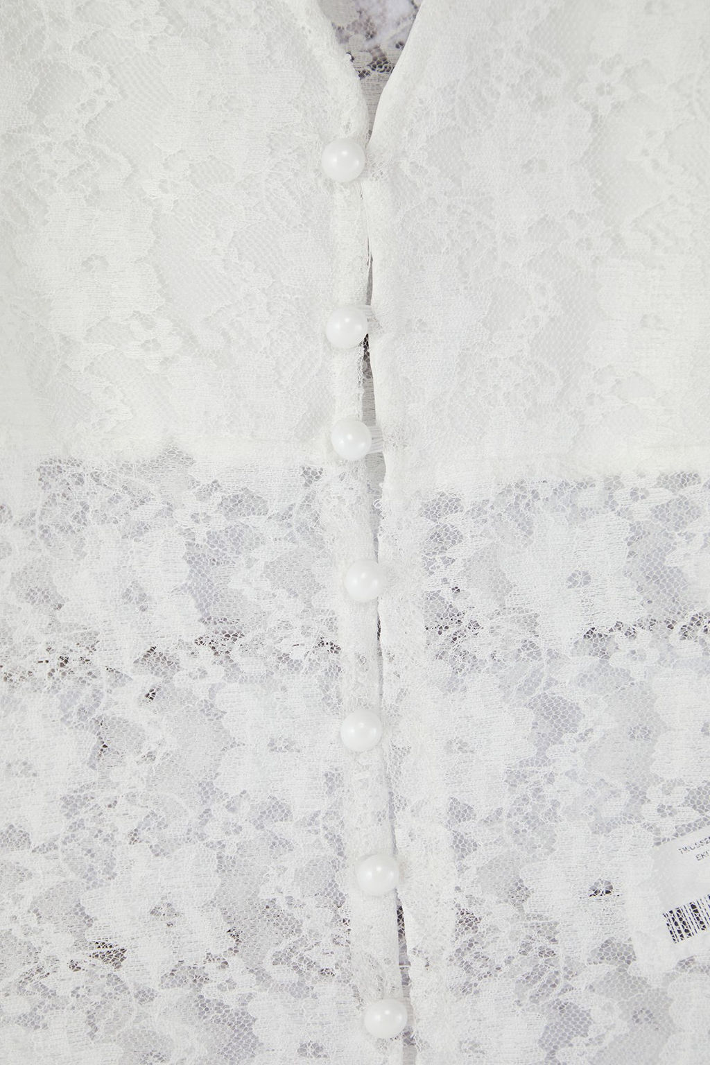 Trendyolmilla Ekru Dantel V Yaka Dugmeli Fitted/Vucuda Oturan Orme Bluz TWOSS25BZ00092  фото 6