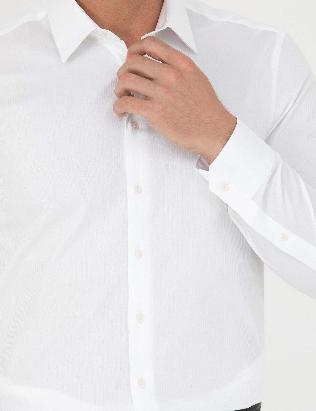 Белая приталенная рубашка с длинным рукавом - Cacharel фото 7