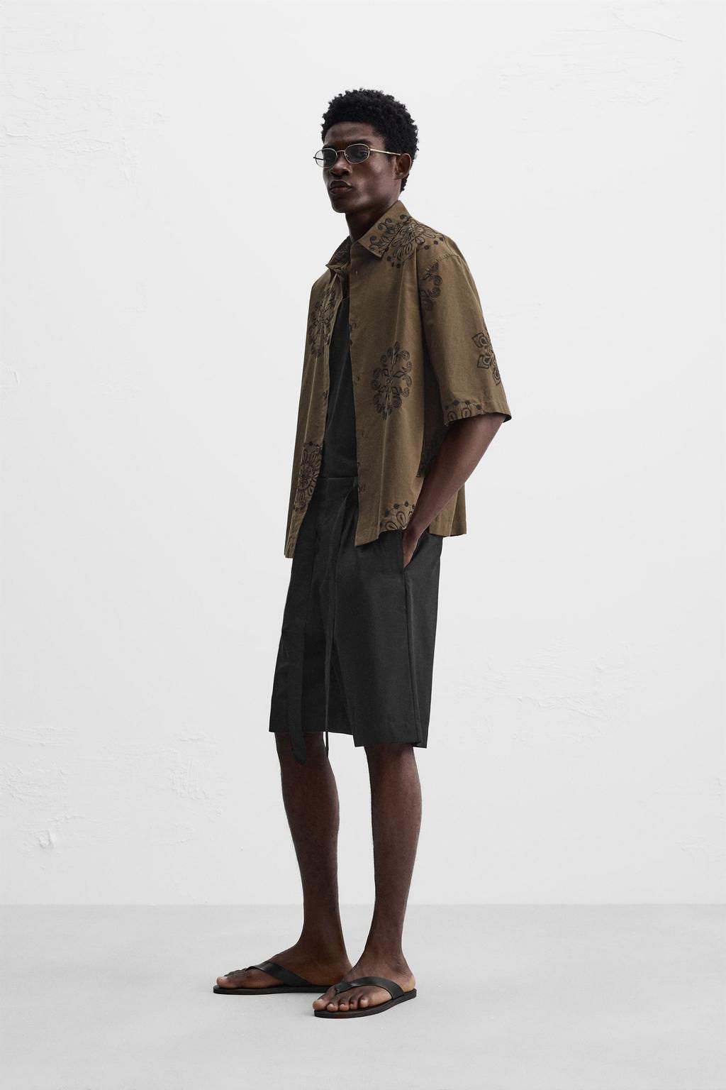 SHIRT WITH FLORAL EMBROIDERY - Zara фото 4