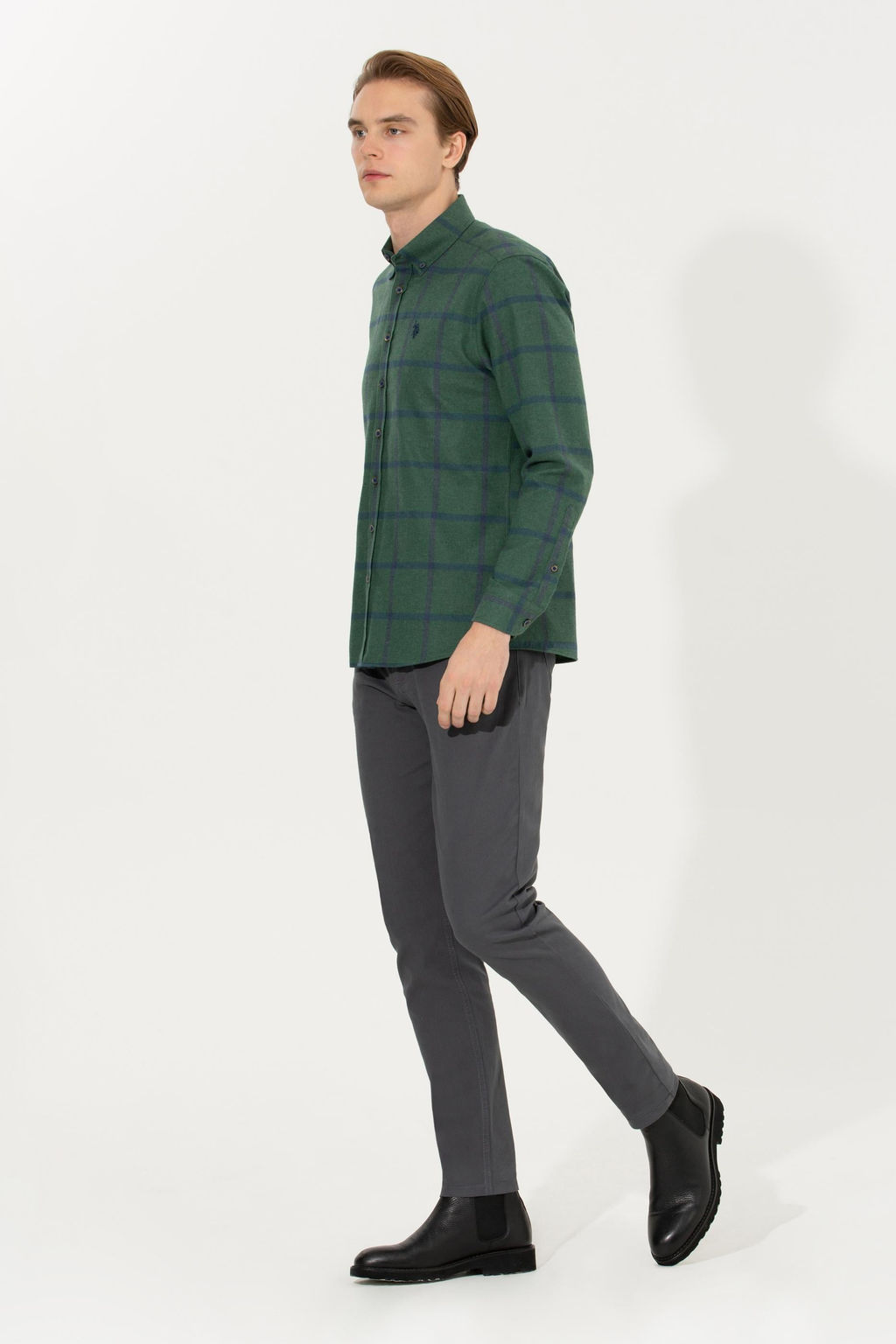 Erkek Slim Fit Antrasit Kanvas Pantolon