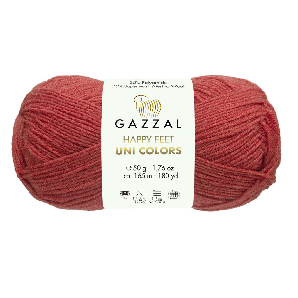 Хеппи фит однотонный (Happy feet Uni Colors) пряжа GAZZAL 75%меринос 25%полиамид10х50г/165м