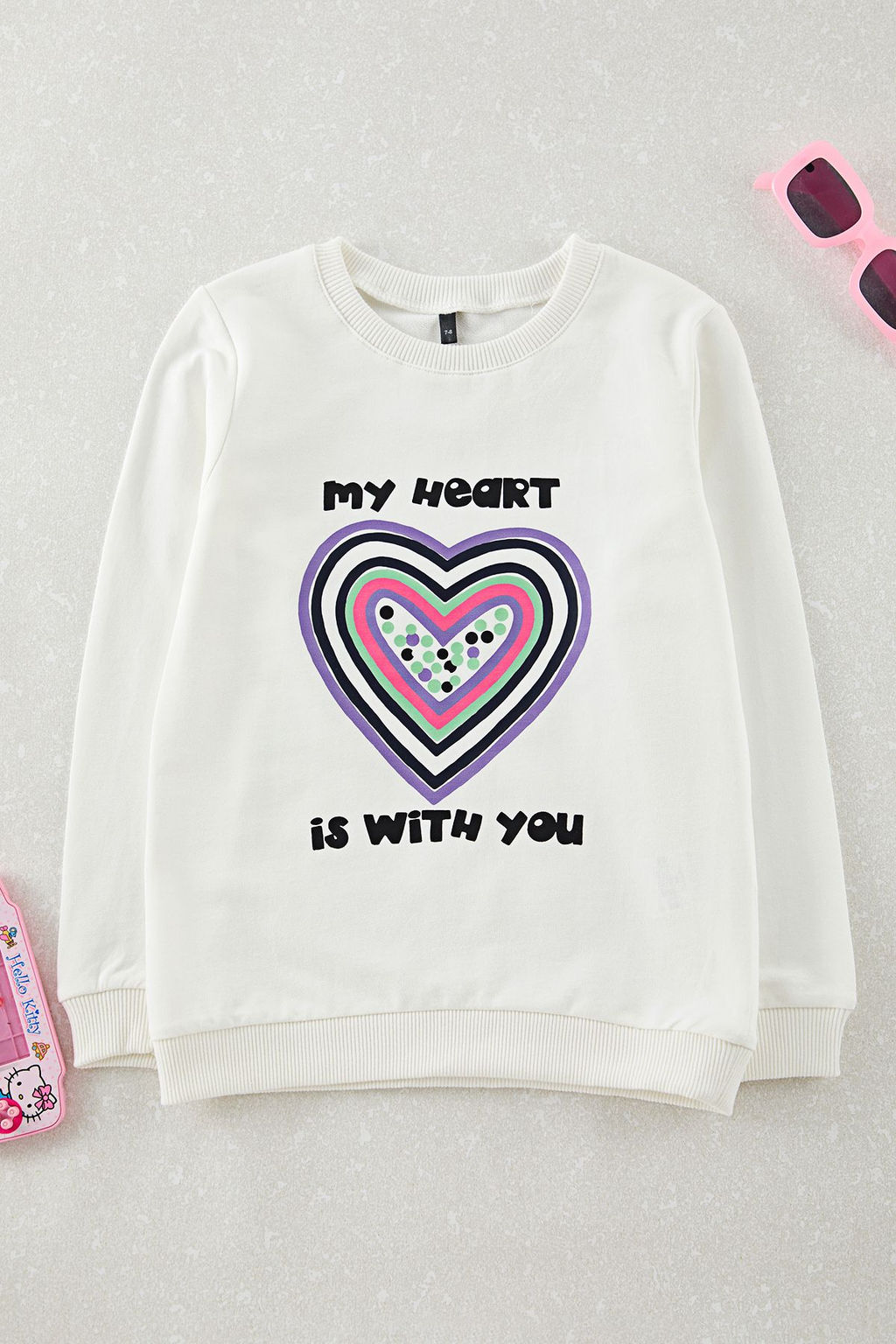 Mint K?z Cocuk Bask?l? Orme Sweatshirt TKDAW25SW00043 - Trendyolmilla фото 4