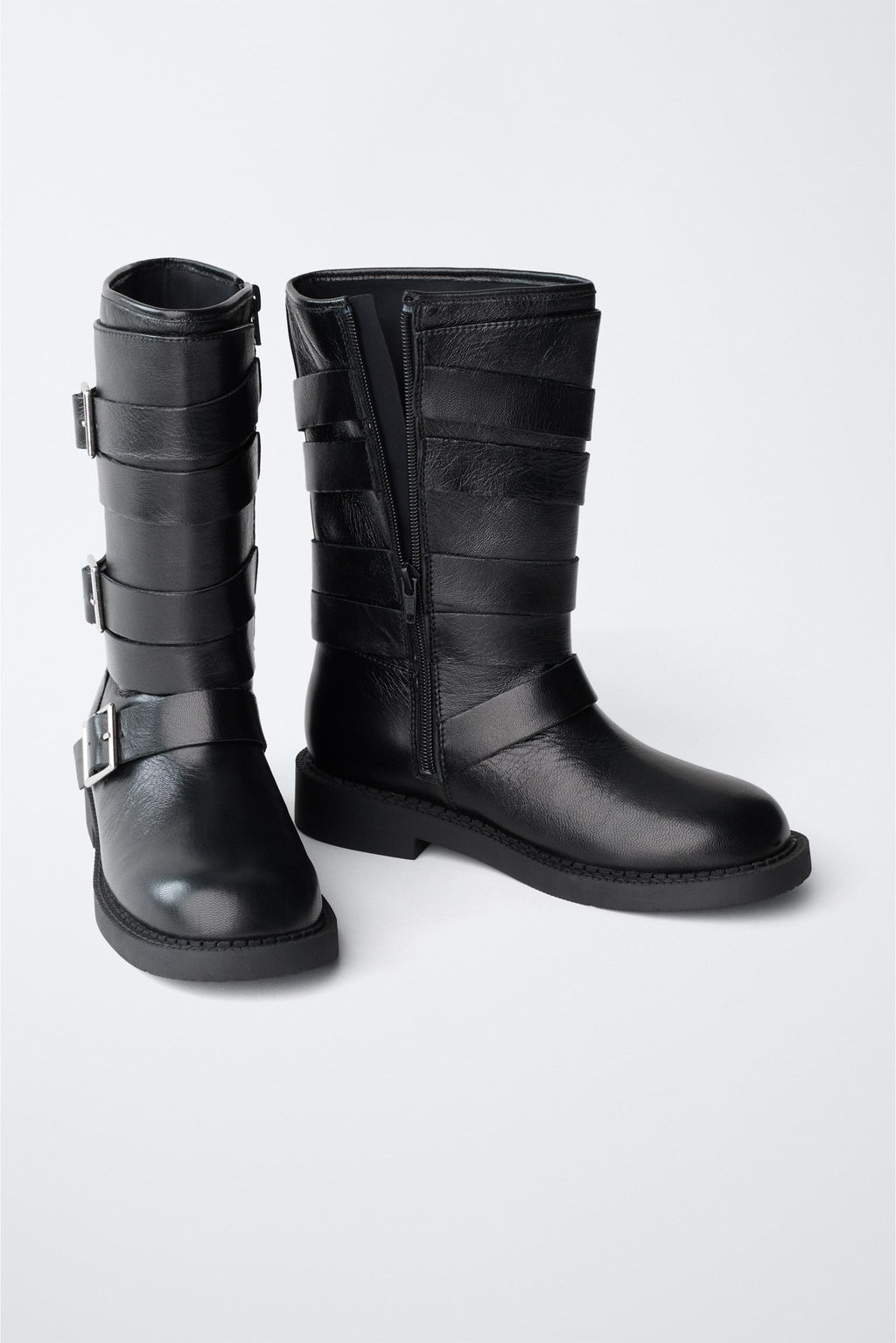 BUCKLED LEATHER BOOTS - Zara фото 4