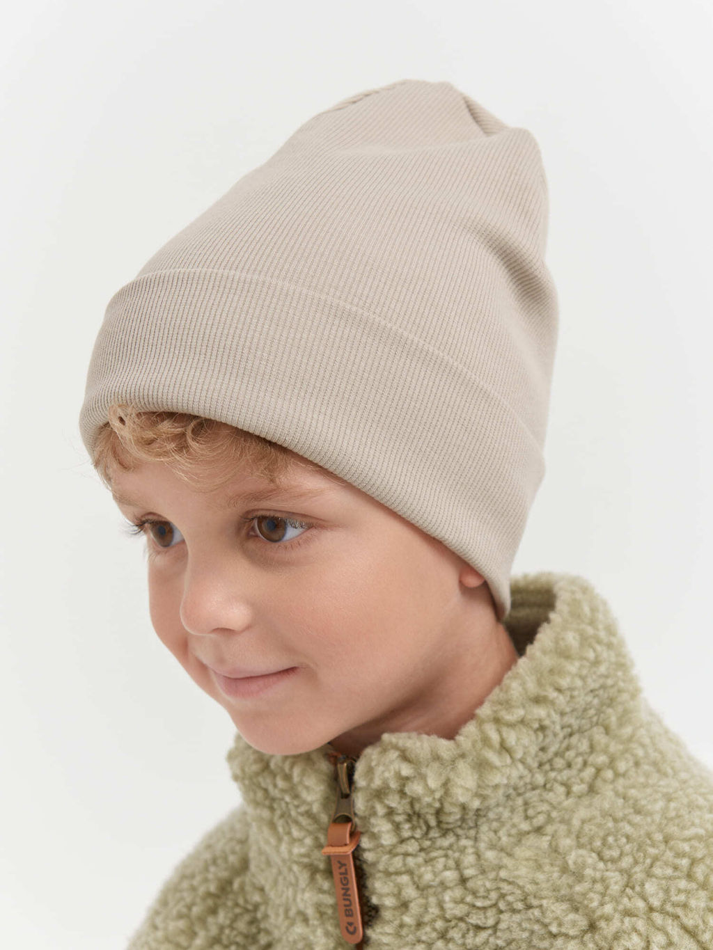 Шапка трикотажная двухслойная Какао - Bungly фото 7