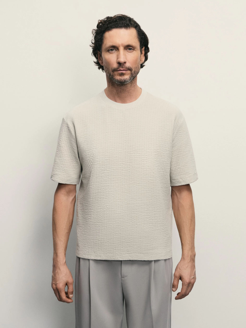 Футболка из фактурного хлопка / Zarina фото 3