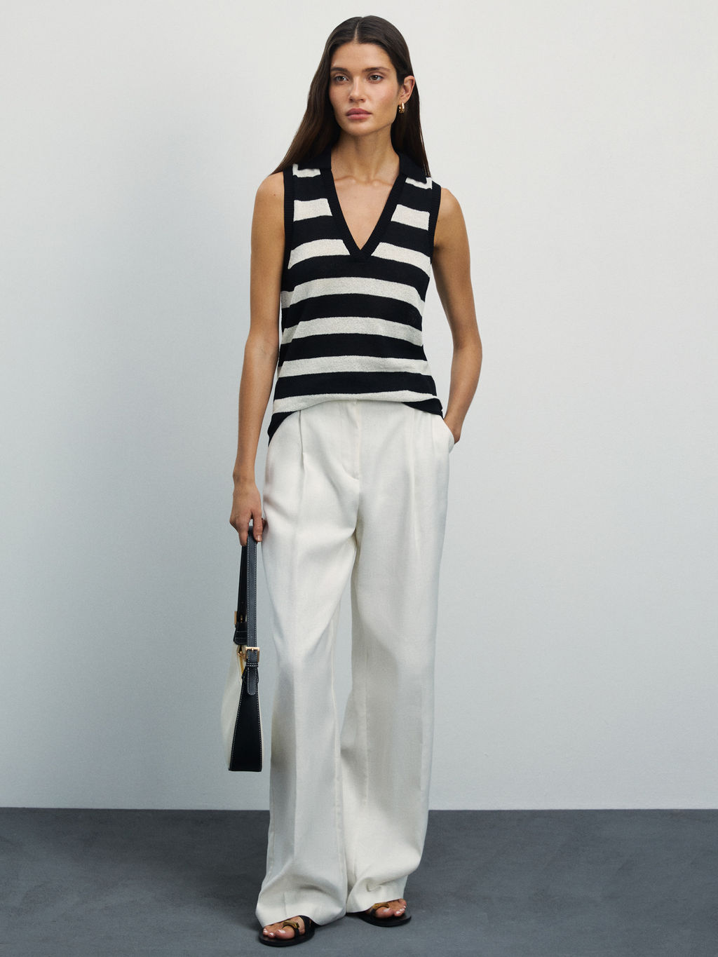 Поло без рукавов из смесового хлопка / Zarina  фото 2