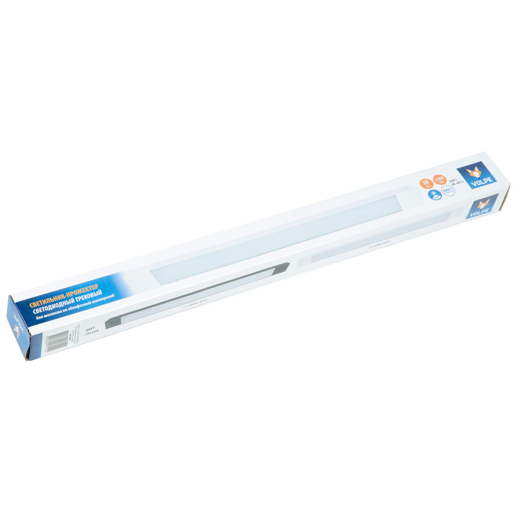 ULB-Q281 30W/4000K WHITE Светильник-прожектор светодиодный трековый. Линейный. 2500 Лм. Белый свет (4000К). Корпус белый. ТМ Volpe