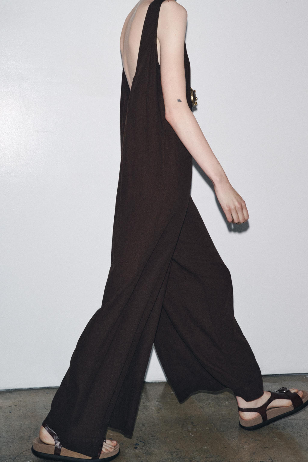 ZW COLLECTION LINEN BLEND LONG JUMPSUIT - Zara фото 9