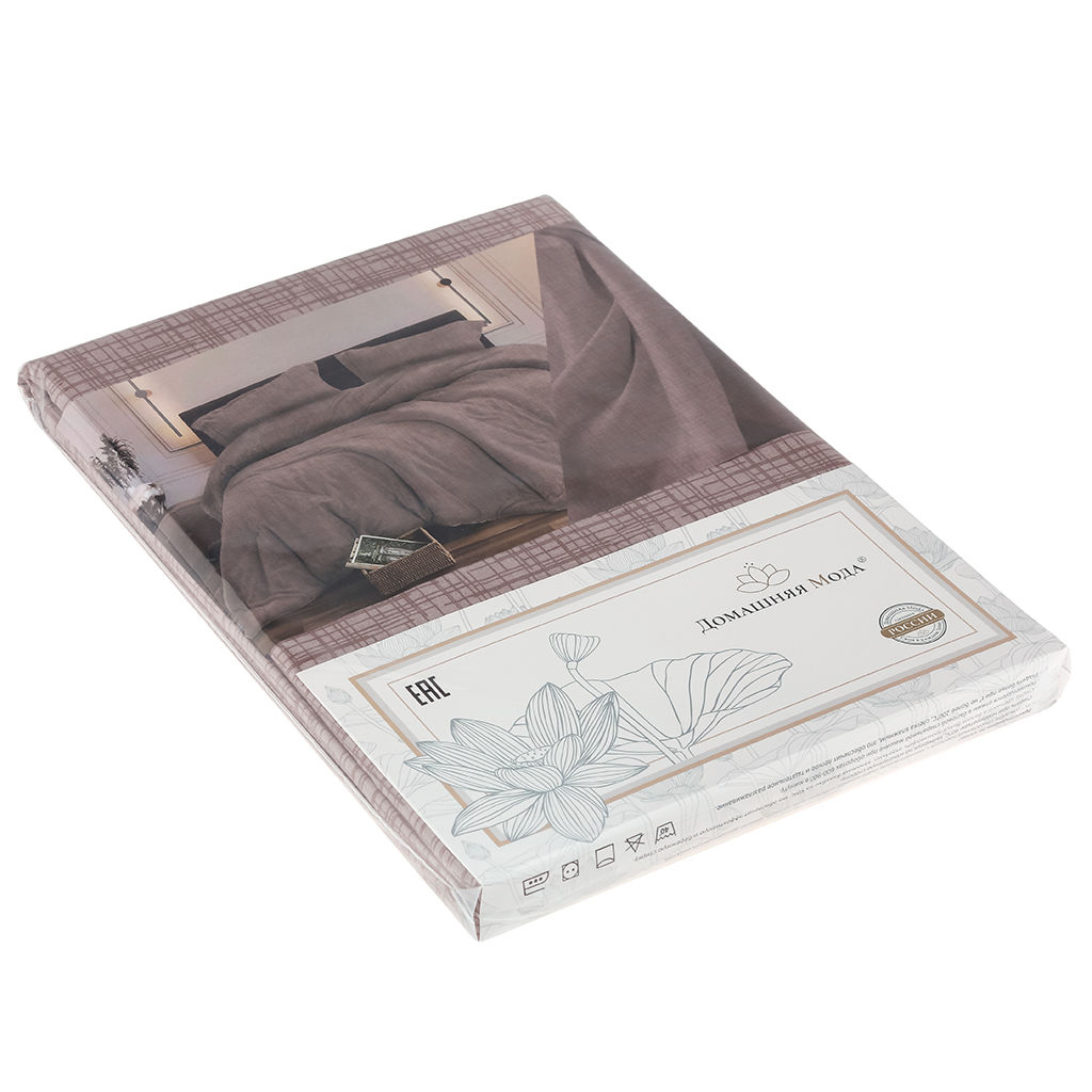 Пододеяльник 1,5 спальный "Ария" беж 145х215см, поплин 115г/м2, хлопок 100%, упаковка "классическая" ПВХ 28х41см, "Домашняя мода" (Россия)