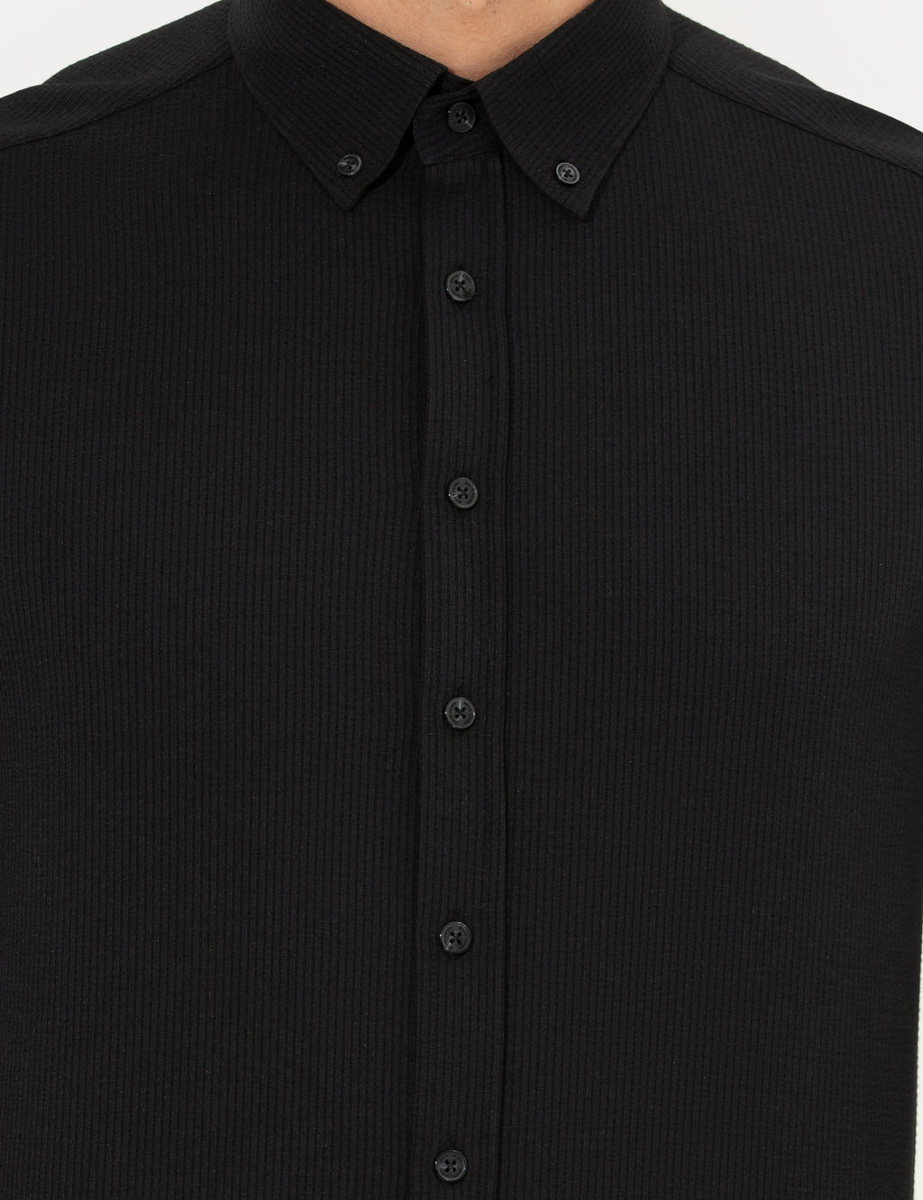 Siyah Slim Fit Uzun Kollu G_mlek