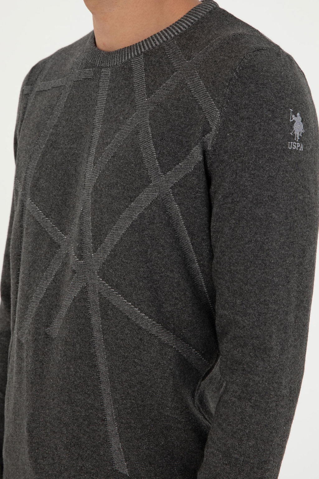 Мужской свитер антрацитового цвета - U.s. polo assn фото 7