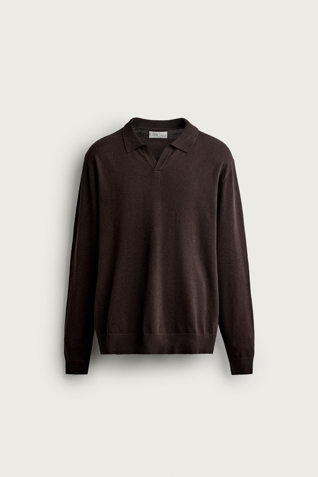POLO PUNTO REGULAR FIT ALGOD?N - LINO / Marr?n - Zara фото 6