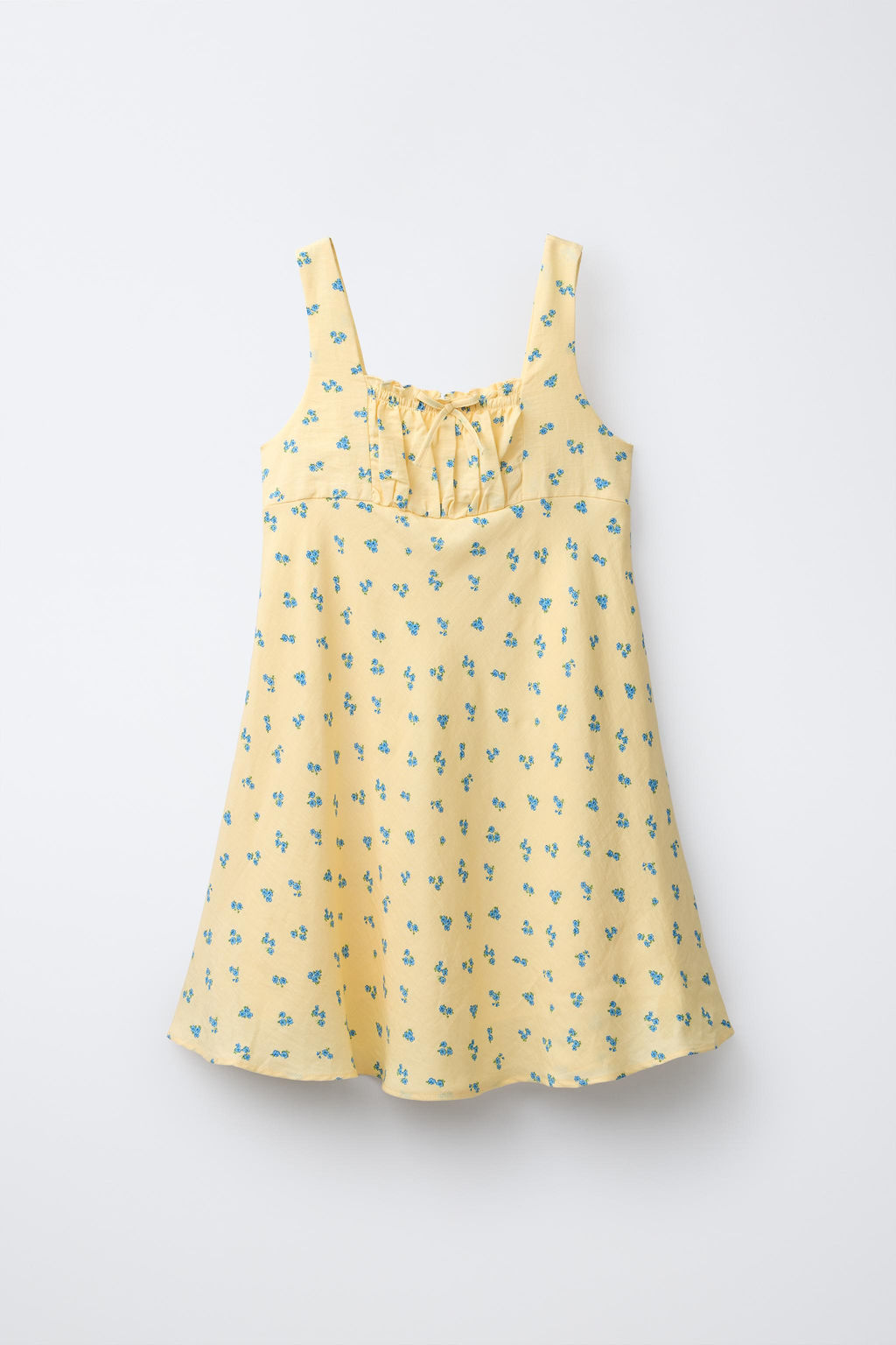 VESTIDO FRUNCE FLORES / Amarillo pastel - Zara фото 2