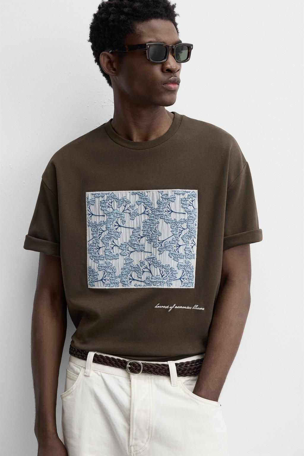 EMBOSSED PATCH T-SHIRT - Zara фото 5