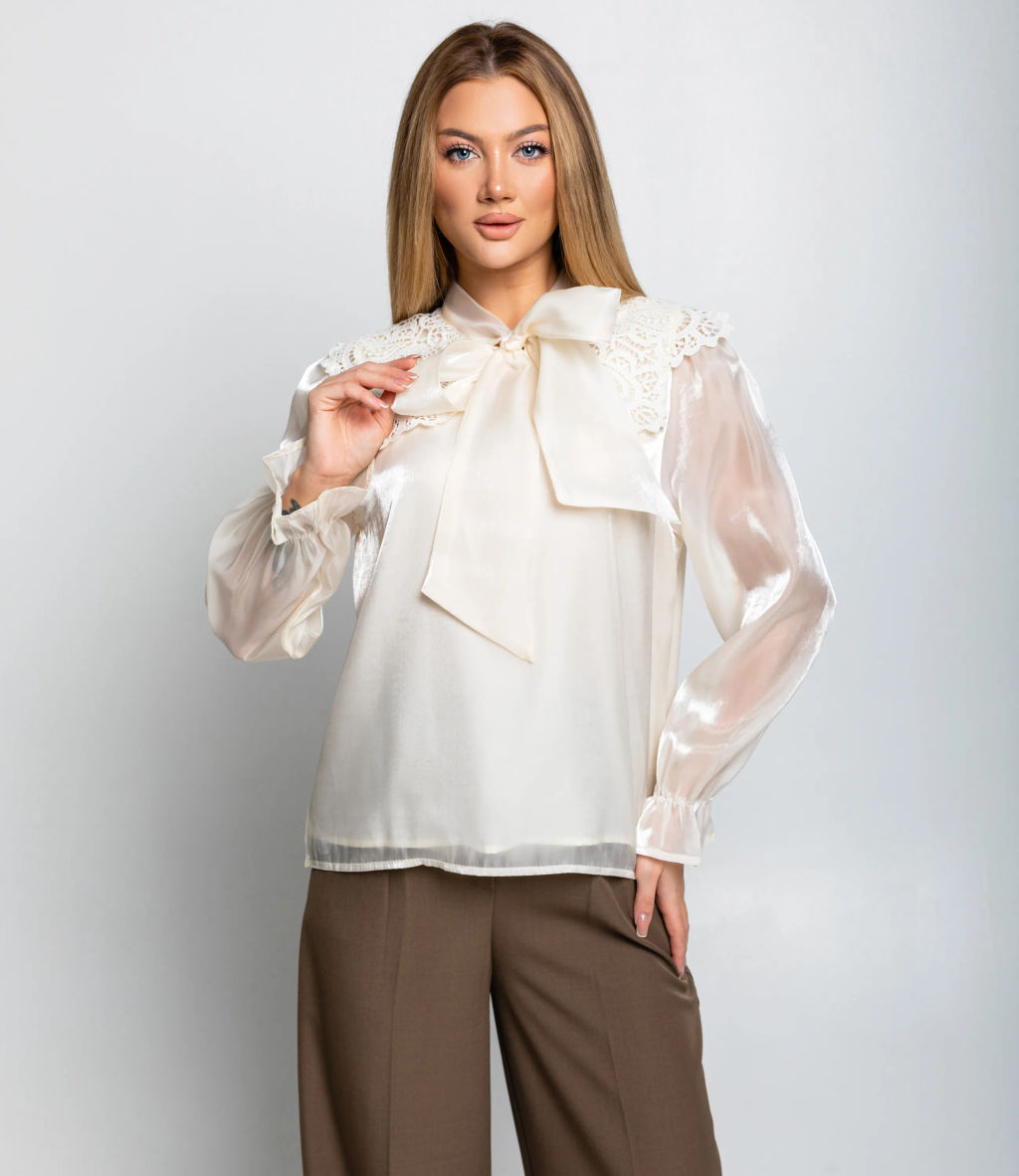 Блуза #КТ966 (1), кремовый