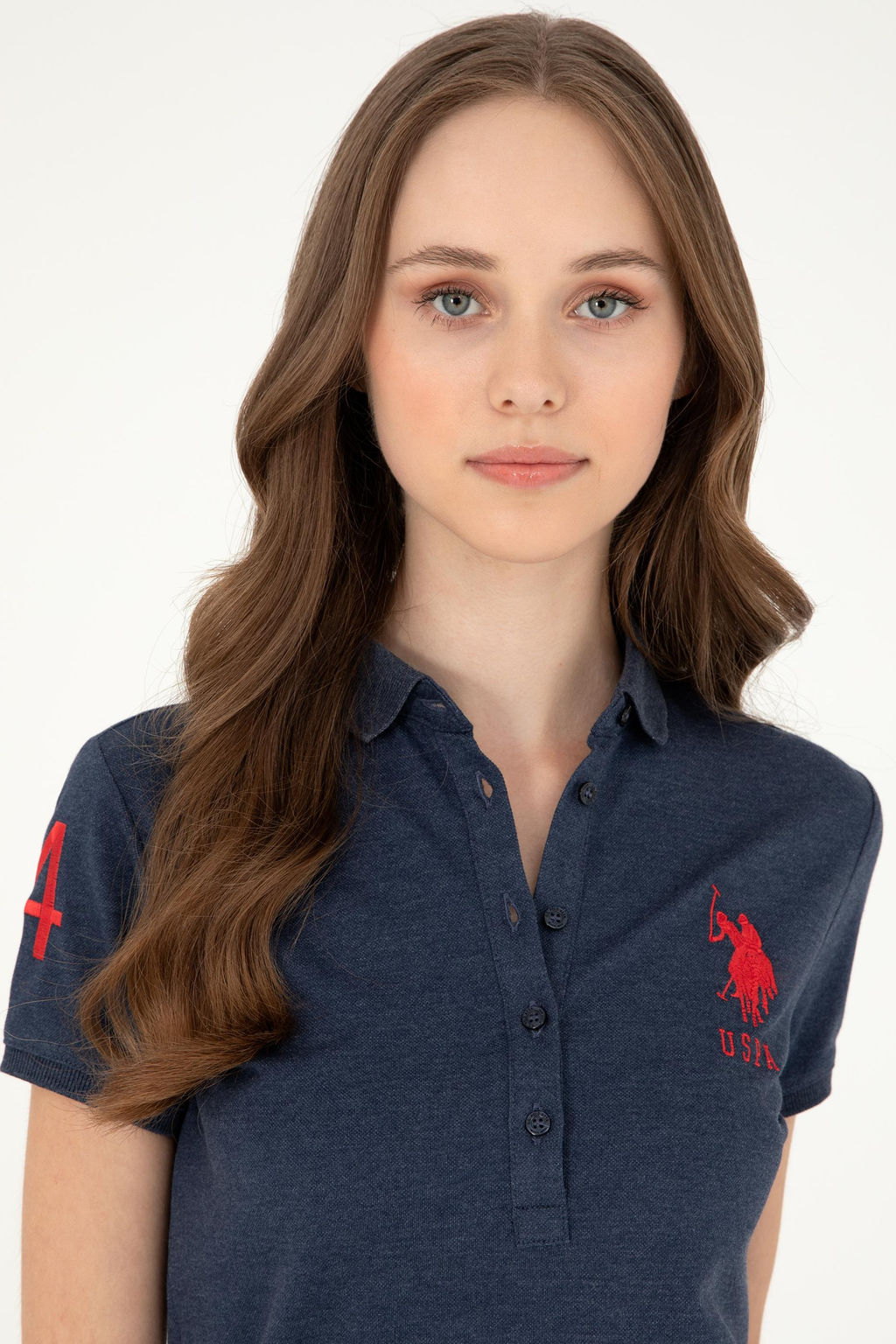 Женская темно-синяя базовая футболка Неожиданная скидка в корзине - U.s. polo assn фото 2