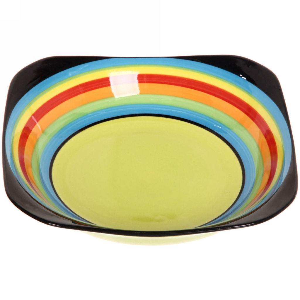 Тарелка керамическая "Радуга Лайм" 19,5*19,5см