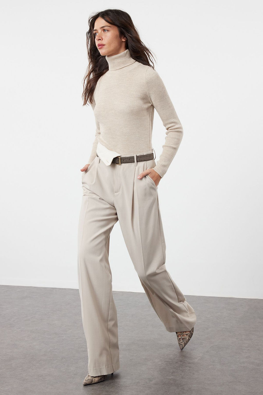 Kahverengi Basic Bal?kc? Yaka Triko Kazak TWOAW21KZ1279 - Trendyolmilla фото 34