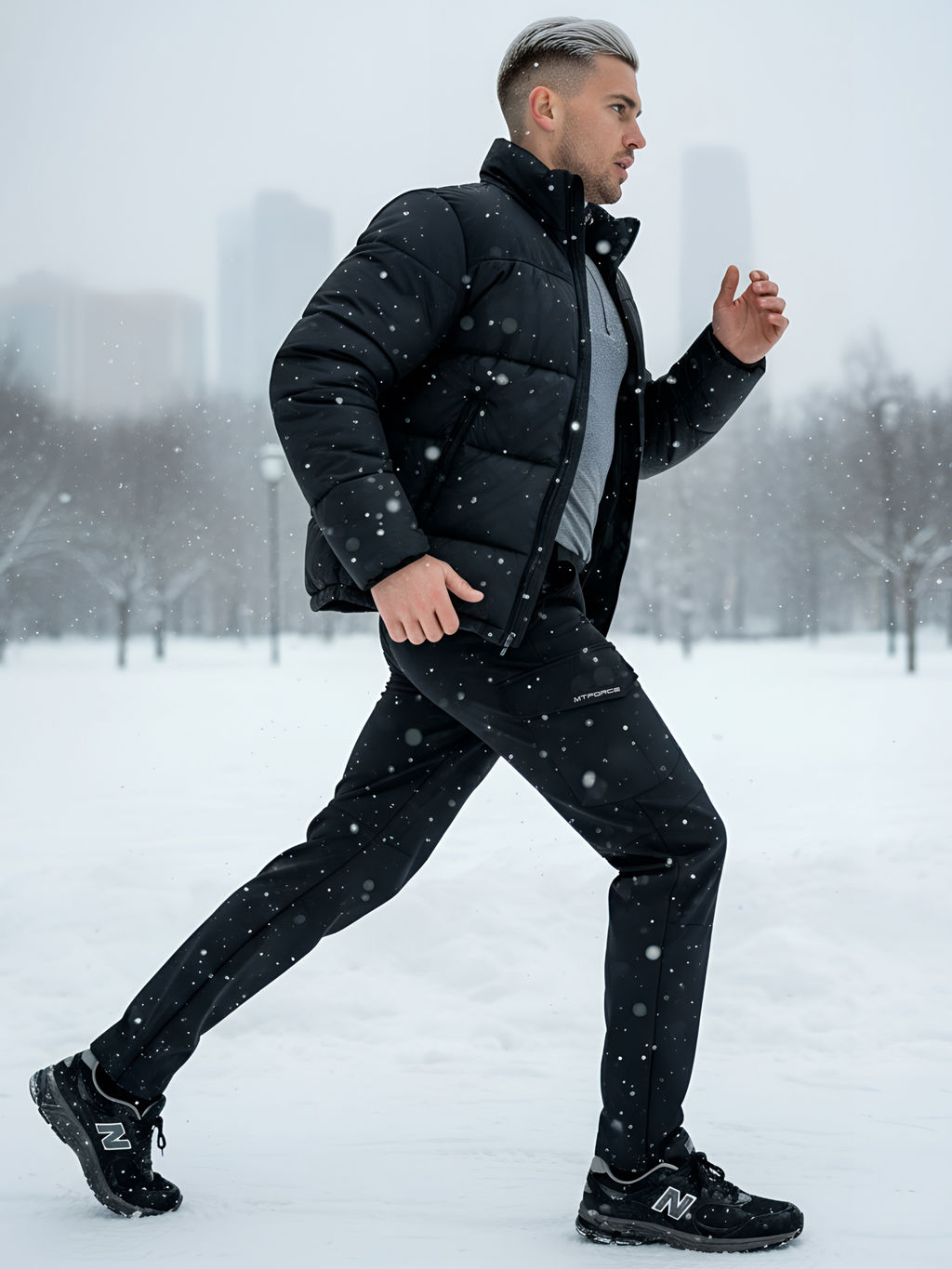 Брюки спортивные софтшелл MTFORCE мужские черного цвета 2403Ch