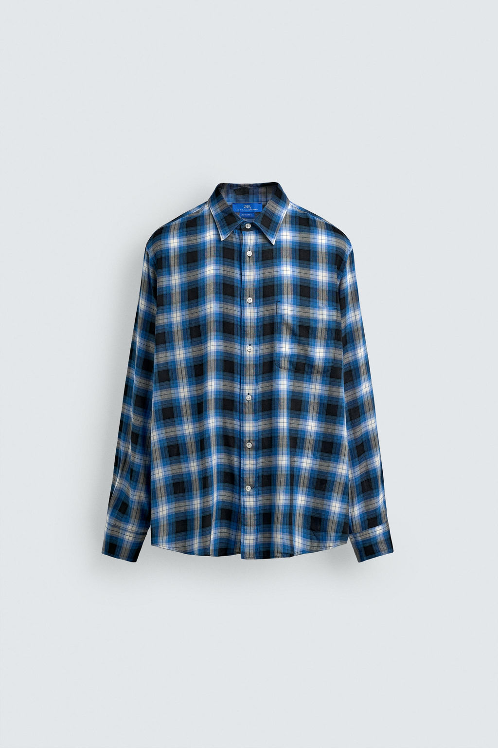 CAMISA FLUIDA CUADROS AARON LEVINE X ZARA / Azul  фото 7
