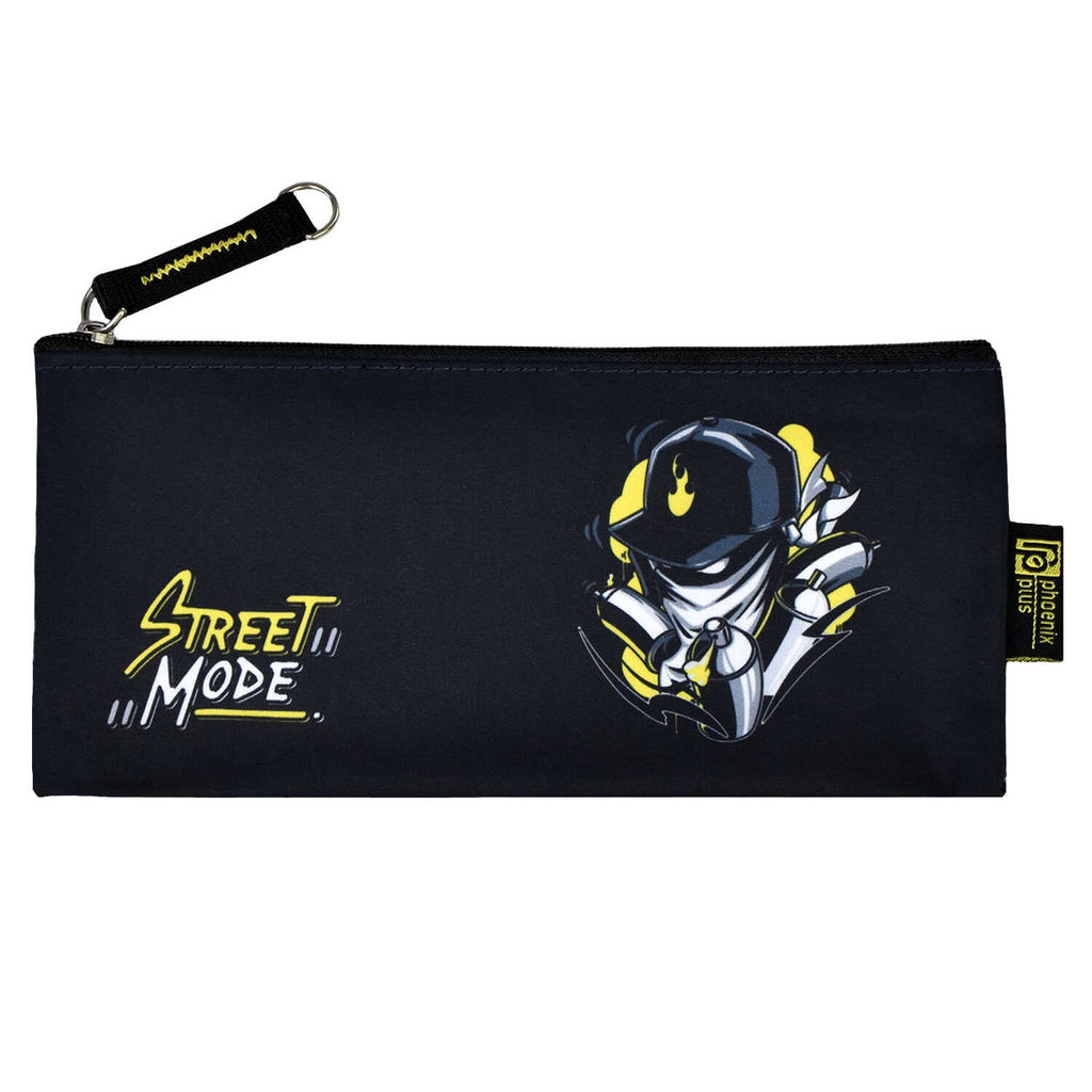 Пенал школьный Феникс+, арт.61918/ 30 РАЙТЕР (без наполнения, 19.5х9 см, микрофибра на ПВХ-основе, м