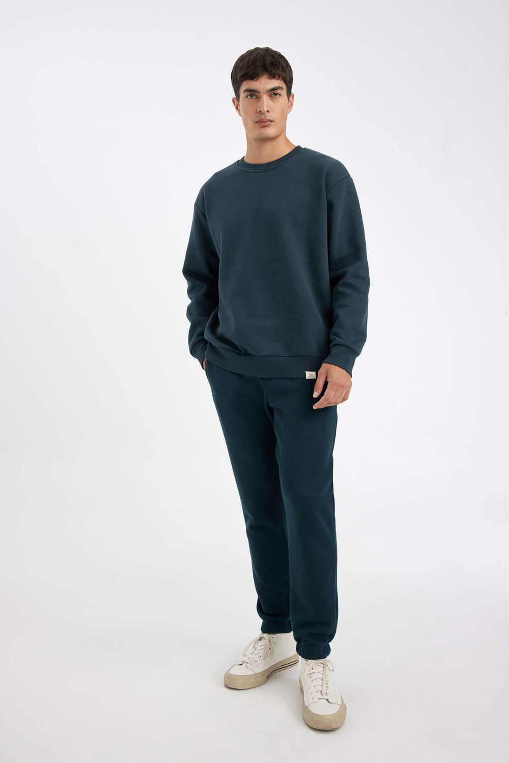 Relax Fit Kal?n Jogger Esofman Alt? Basic Duz Beli Bagc?kl? Lastikli Paca Cepli - Defacto фото 6