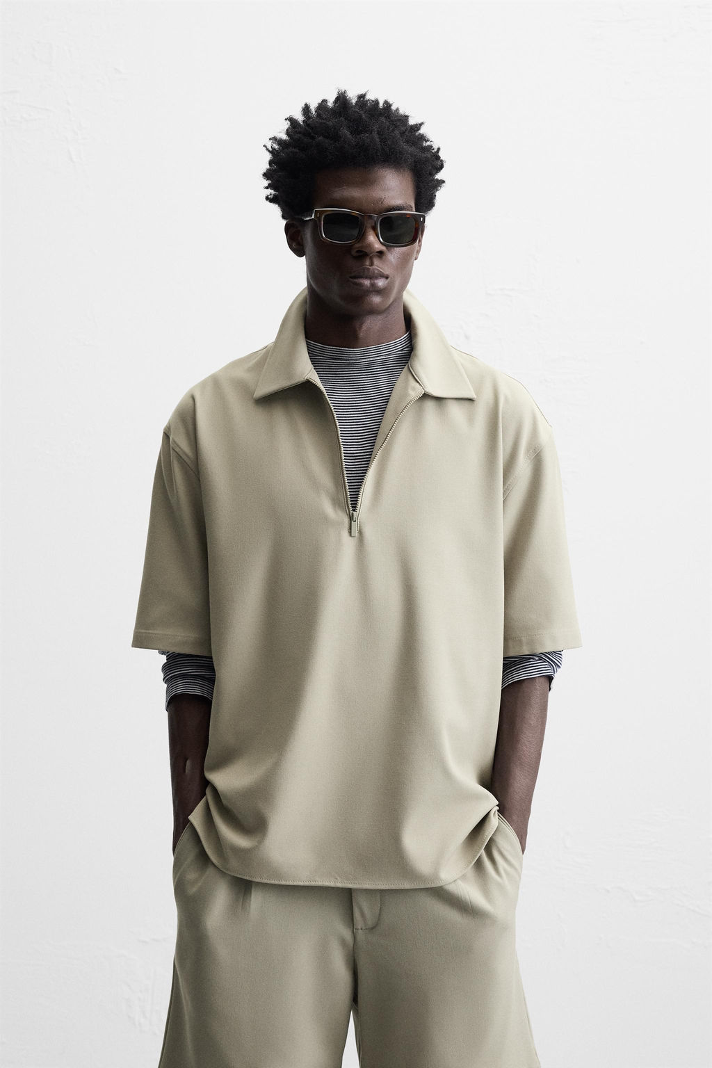 TECHNICAL ZIP-UP POLO SHIRT - Zara фото 2